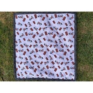 Mickey Mouse Doll Blanket with Black Minky Back 21 1/2” x 20”